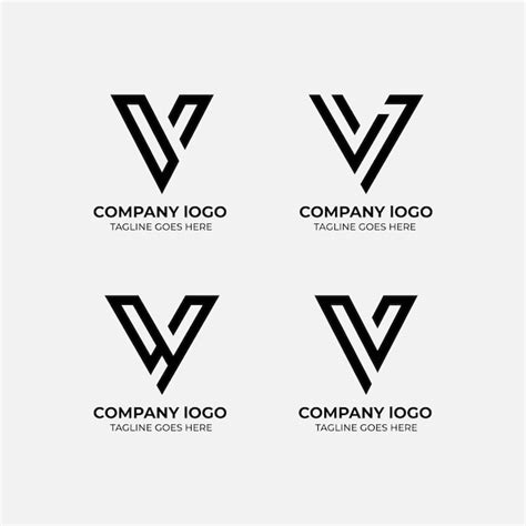 Premium Vector V Logo Set Flat Design