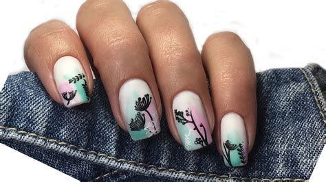 Стемпинг гель лаком/ Маникюр 2020. Матовые ногти /summer manicure ...