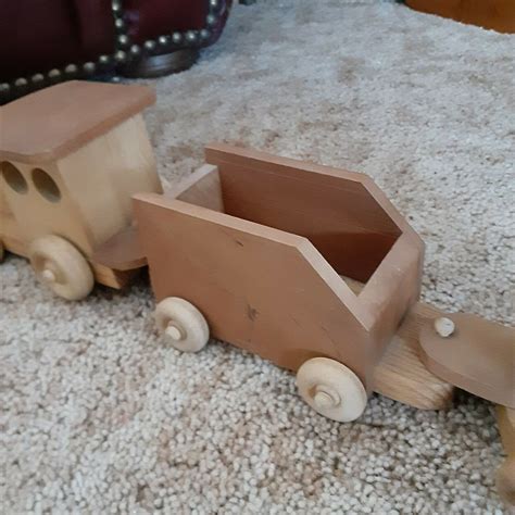 Handmade Wood Train Set Vintage Collectable Toy Wooden Engine Etsy