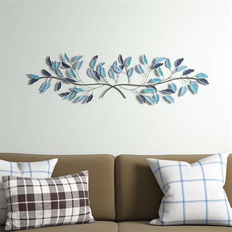 Andover Mills Metal Leaf Home Wall Decor With Gold Accents Reviews