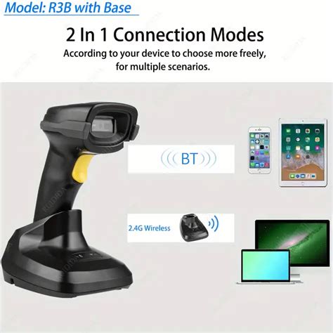 Wireless Bt 2d Barcode Scanner With Charging Base - Scan Qr Codes ...