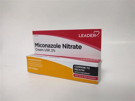 Leader Antifungal Cream Miconazole Nitrate 2 1 Ounce Silver Rod