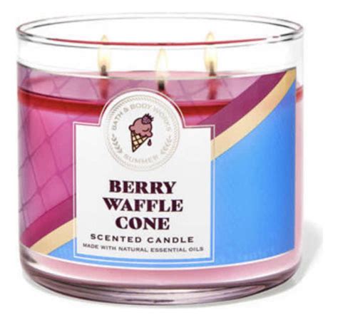 Vela Bath Body Works Bbw Candle Berry Waffle Cone Leos Cheirinho