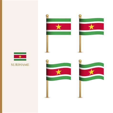 Premium Vector Waving Suriname Flags D Vector Illustration Flag Of