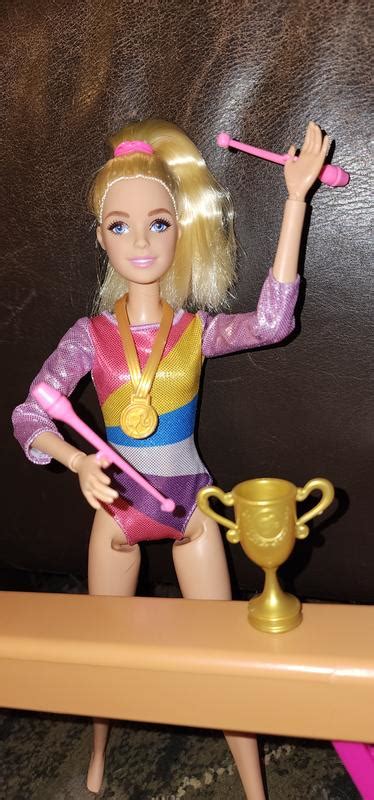 Barbie Gymnastics Play Set With Blonde Fashion Doll Balance Beam Plus Accessories And Flip
