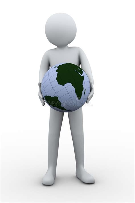 8 3d Man Holding Globe Free Stock Photos StockFreeImages