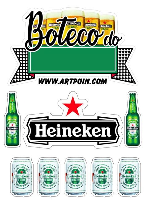 Topo De Bolo Para Baixar Cerveja Heineken Boteco Png