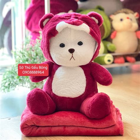 Gối Mền Gấu Lena Cosplay Lotso Sở Thú Gấu Bông