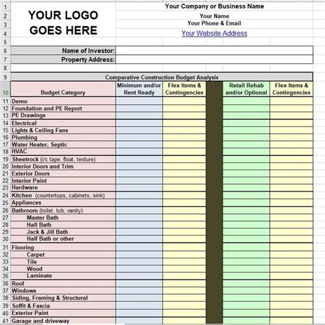 Real Estate Flip Spreadsheet Etsy