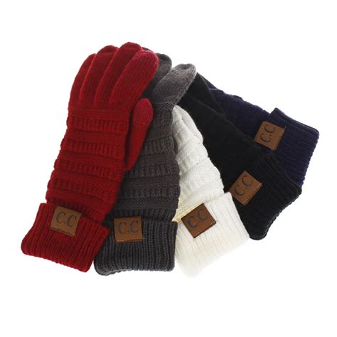 Winter Keep Warm Adult Wool Knitting Full Finger Glove Winter Knitted ...