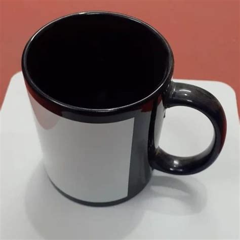 Plain Black Patch Ceramic Mug For Gifting Capacity Ml At Rs