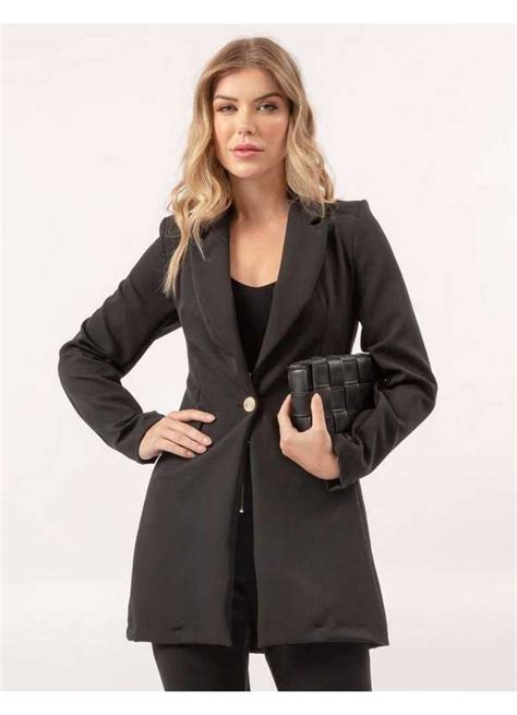 Maxi Blazer Elora Megan Feminino Preto Elora