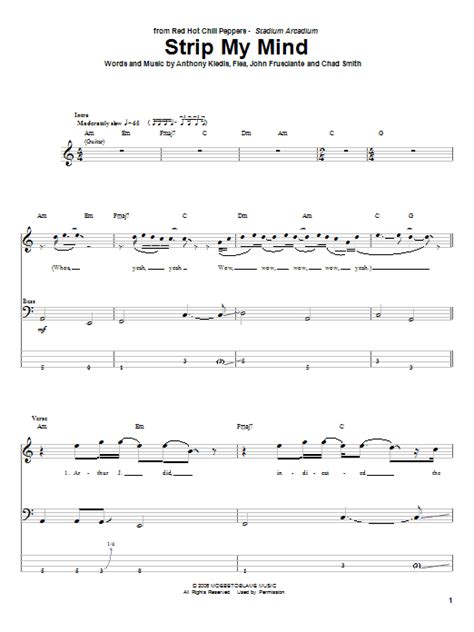 Strip My Mind By Red Hot Chili Peppers Bass Tab Guitar Instructor