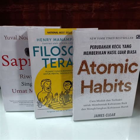 Jual Paket Buku Sapiens Filosofi Teras Dan Atomic Habits Shopee