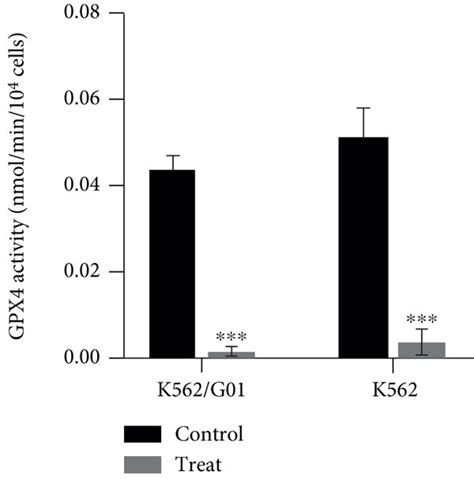 Cysteine Depletion Blocks The GSH GPX4 Pathway In Both K562 G01 And