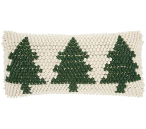 Mina Victory Xmas Tree Loops 12" x 24" Christmas Throw Pillow - QVC.com