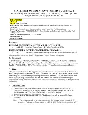 Fillable Online SOW Statement Of Work Worksheet Fax Email Print PdfFiller