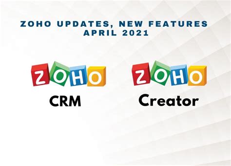 Zoho Updates, New Features - April 2021 - TECHNO SET