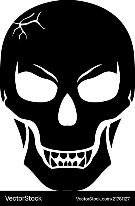 Halloween scary fanged skull Royalty Free Vector Image