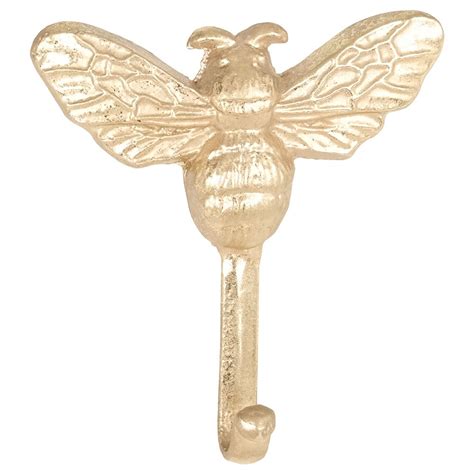 GOLD IRON BEE WALL HOOK 13x14x3cm From WJ Sampson