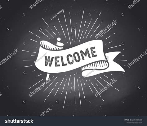 Ribbon Banner Welcome Black White Ribbon Stock Illustration 2107909796 | Shutterstock