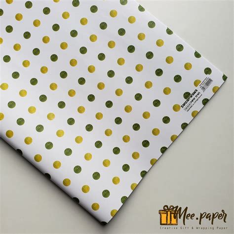 Jual Kertas Kado Sansan Wawa Motif Polkadot White Green Bungkus