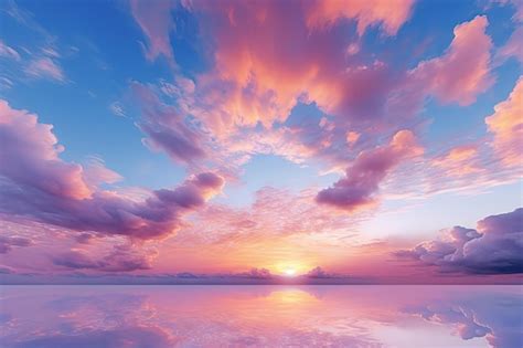 Premium AI Image | Stunning colorful clouds in a long panoramic sunrise ...