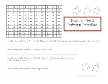 Number Grid Patterns and Puzzles - FREEBIE! by Miss Teacher Resources 101