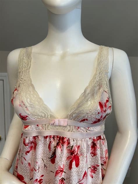 Vintage Lingerie Babydoll Print Sz Etsy