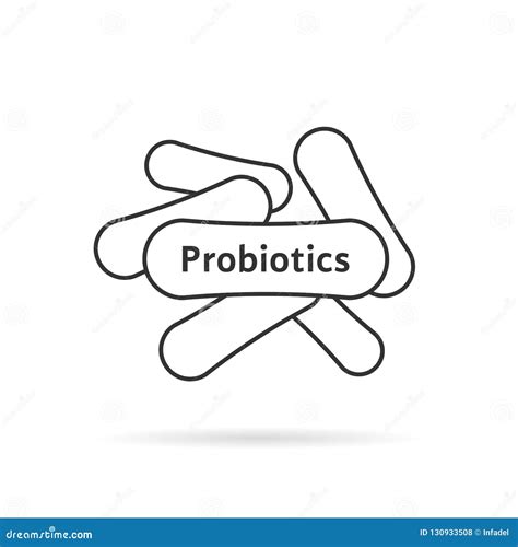 Black Thin Line Probiotics Icon Stock Vector Illustration Of