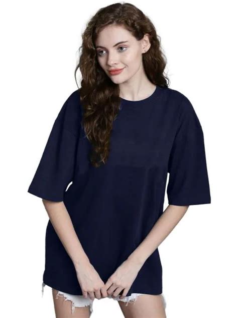 Buy Leotude Half Sleeve Oversized Tshirt For Women Round Neck Longline