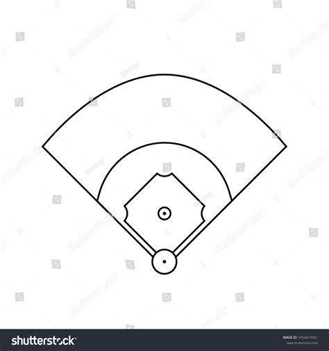 Baseball Field Diagram Outline Icon Clipart庫存向量圖（免版稅）1954419451