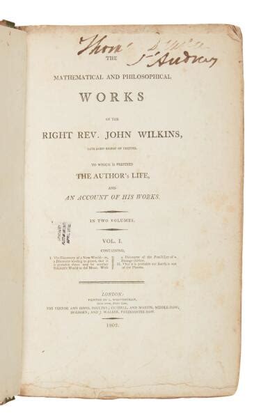 Wilkins John Science Astronomy Mechanics Cryptography Etc The