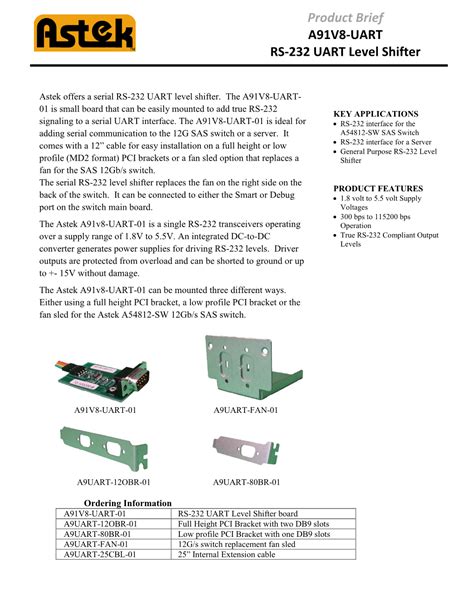 Product Brief A V Uart Rs Uart Level Shifter Docslib