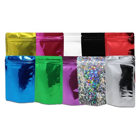 200Pcs Lot 8 5 13cm Colorful ZipLock Stand Up Aluminum Foil Pouch