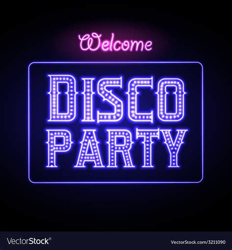 Neon Sign Disco Party Night Club Royalty Free Vector Image