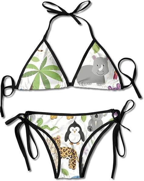 Bikini Wildlife Friends Anmial Elephants Womens Birthday Two Pieces Swimwear Girlfriend Bikinis