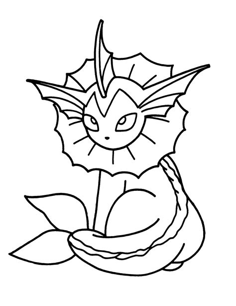 Pokemon Vaporeon Coloring Page Free And Printable