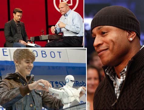 Ryan Seacrest With Steve Ballmer Ll Cool J And Justin Bieber At Ces