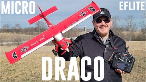 E Flite Micro DRACO 800mm Maiden Flight Unbox Build Radio