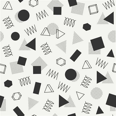 Premium Vector Memphis Seamless Patterns 80 90s Abstract Jumble