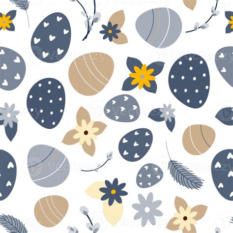 Free Pattern Of Easter Eggs And Flowers And Pussy Willow 22183083 PNG With Transparent Background