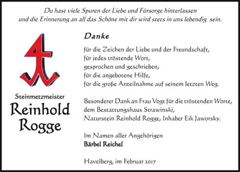 Traueranzeigen Von Reinhold Rogge Abschied Nehmen De