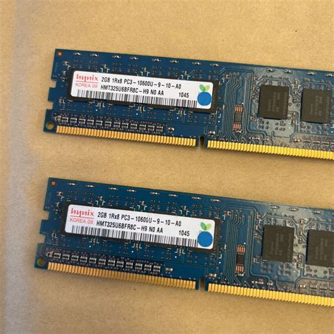 hynix DDR3 メモリ 2GB 1Rx8 PC3 10600U 2G2枚 計4GB デスクトップPC 2GB 売買されたオークション