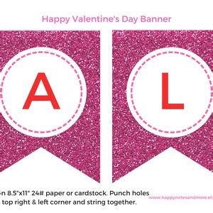 Happy Valentine's Day Printable Banner Instant Happy Valentine's Day ...