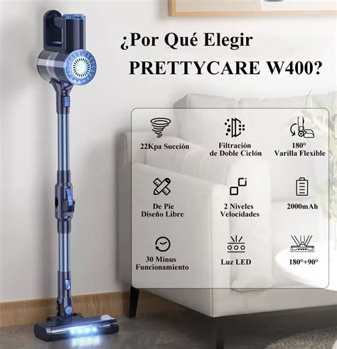 Aspiradora inalámbrica PRETTYCARE W400 por SOLO 60