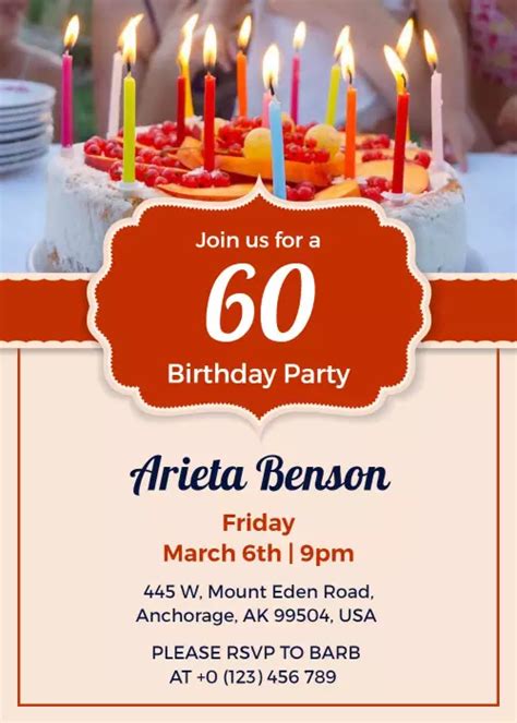 15 Free 60th Birthday Invitation Templates Photoadking