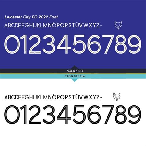 Leicester City Cup Kit Font Vector Iron On Sticker