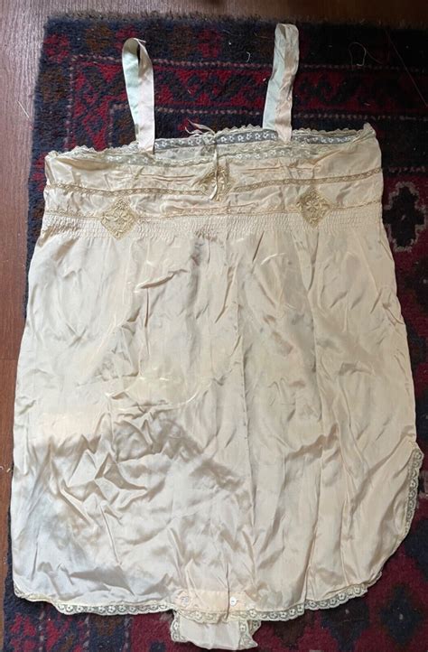 Antique DEADSTOCK S Silk Step In Lingerie PLUS SI Gem