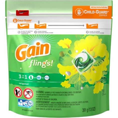 Gain Flings Laundry Detergent Packs Original Pack Of Pack